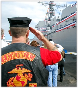 Leatherneck Saluting the USS Jason Dunham (DDG-109)